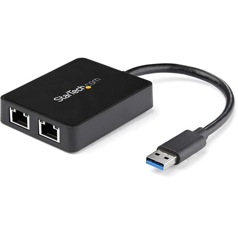 StarTech USB 3.0 to Dual Port Gigabit Ethernet Adapter NIC w/ USB Pass-Through