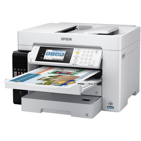 Epson Epson WorkForce ST-C8090 - Multifunction printer - color - ink-jet - Ledger/A3 (11.7 in x 17 in) (original) - up to 23 ppm (copying) - up to 25 ppm (printing) - 550 sheets - 33.6 Kbps - USB 2.0, LAN, USB host, Wi-Fi(ac), Bluetooth