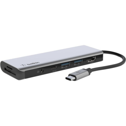 Belkin International, Inc Belkin CONNECT 7-in-1 - Multiport hub adapter - USB-C - HDMI