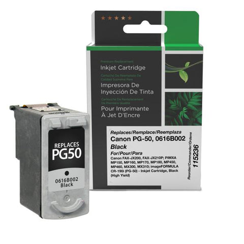 Clover Technologies Group, LLC Remanufactured High Yield Black Ink Cartridge (Alternative for Canon 0616B002 PG-50) (510 Yield)