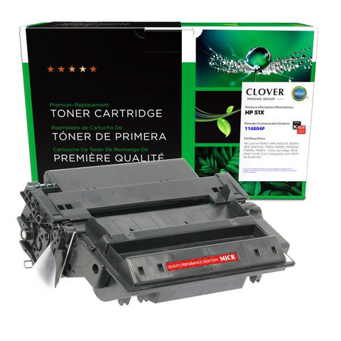 Clover Technologies Group, LLC Remanufactured High Yield MICR Toner Cartridge (Alternative for HP Q7551X 51X 02-81200-001) (13000 Yield)