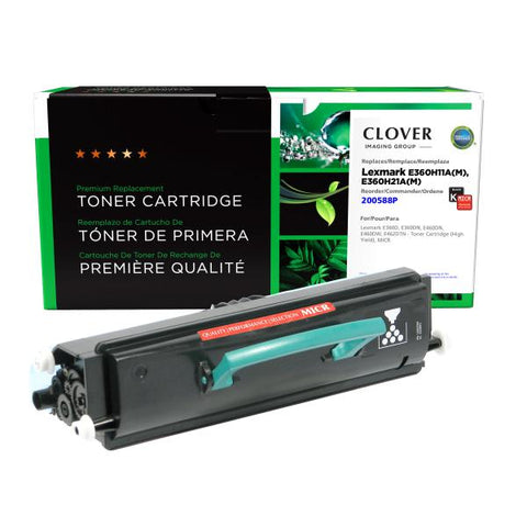 Clover Technologies Group, LLC Remanufactured High Yield MICR Toner Cartridge (Alternative for Lexmark E360H21A E360H11A) (9000 Yield)