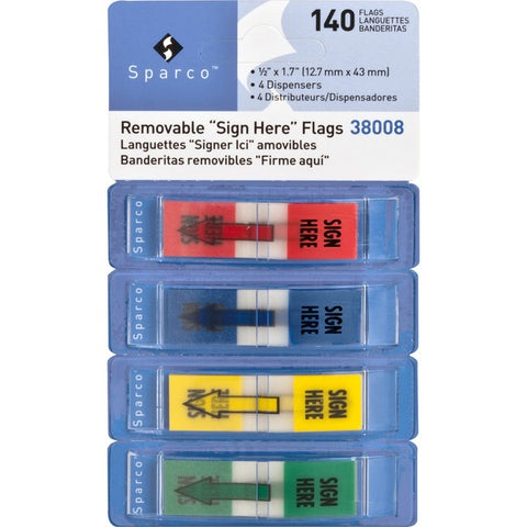 Sparco Products Sparco "Sign Here" Preprinted Self-stick Flags