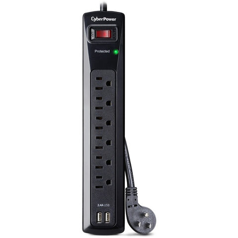 CyberPower Systems, Inc CSP604U Professional 6-Outlets Surge with 1200J, 2-2.4A USB and 4FT Cord