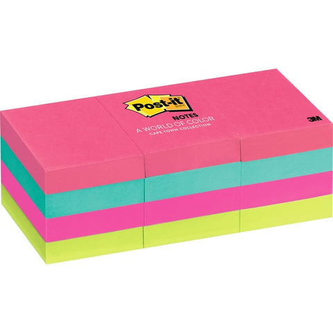 3M Post-it&reg; Notes, 1.5" x 2" Cape Town Collection