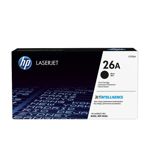 HP 26A (CF226A) LaserJet Pro M402 MFP M426 Black Original LaserJet Toner Cartridge (3100 Yield)
