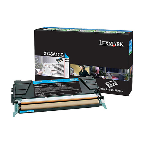 Lexmark X746 X748 Cyan Return Program Toner Cartridge (7000 Yield)