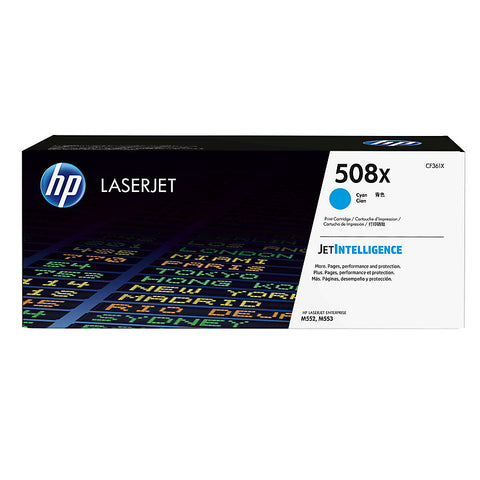 HP 508X (CF361X) Color LaserJet M552 M553 (Flow) MFP M577 High Yield Cyan Original LaserJet Toner Cartridge (9500 Yield)