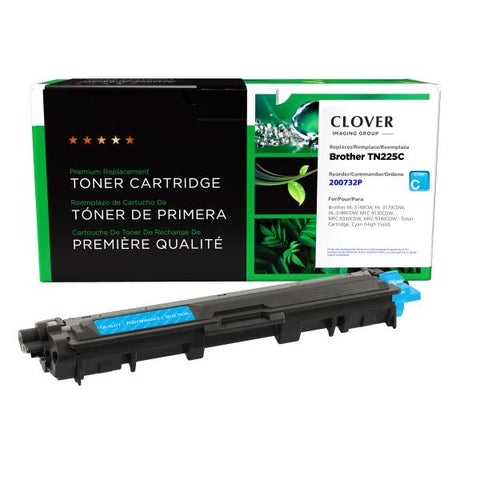 Clover Technologies Group, LLC Remanufactured High Yield Cyan Toner Cartridge for Brother TN225