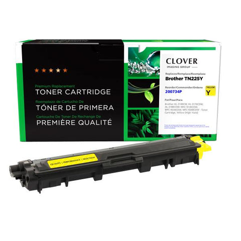 Clover Technologies Group, LLC Remanufactured High Yield Yellow Toner Cartridge for Brother TN225