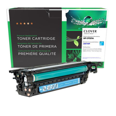 Clover Technologies Group, LLC Remanufactured Cyan Toner Cartridge (Alternative for HP CF321A 652A) (16500 Yield)