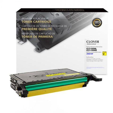 Clover Technologies Group, LLC Remanufactured High Yield Yellow Toner Cartridge (Alternative for Samsung CLT-Y508L) (4000 Yield)