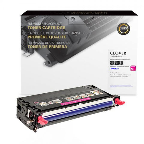 Clover Technologies Group, LLC Remanufactured High Yield Magenta Toner Cartridge for Xerox 106R01393/106R01389