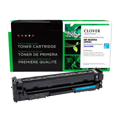 Clover Technologies Group, LLC Clover Imaging Remanufactured Cyan Toner Cartridge (Reused OEM Chip) for HP W2311A (HP 215A)