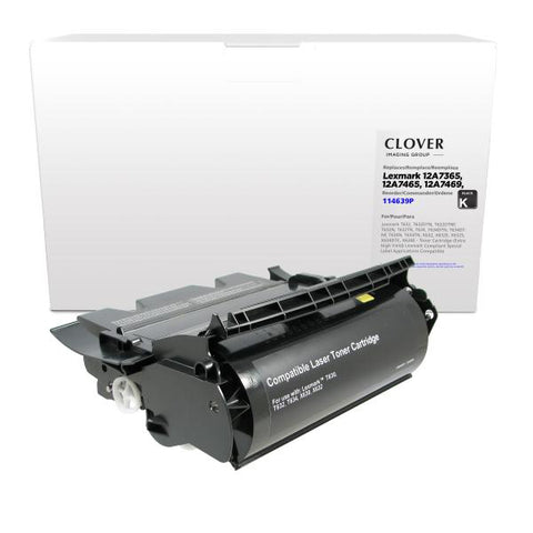 Clover Technologies Group, LLC Remanufactured Extra High Yield Toner Cartridge (Alternative for Lexmark 12A7465 12A7469 12A7365) (32000 Yield)
