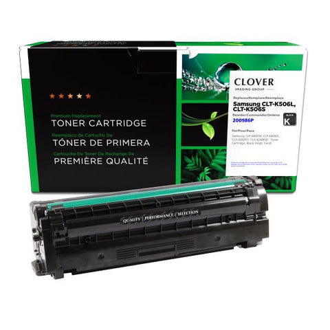 Clover Technologies Group, LLC Remanufactured High Yield Black Toner Cartridge (Alternative for Samsung CLT-K506L CLT-K506S) (6000 Yield)