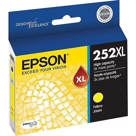 Epson Epson (252XL) WorkForce WF-3620, 3640, 7110, 7610, 7620 DURABrite Ultra High Capacity Yellow Ink Cartridge (1,100 Yield)