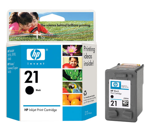 HP 21 (C9351AN) Black Original Ink Cartridge (190 Yield)