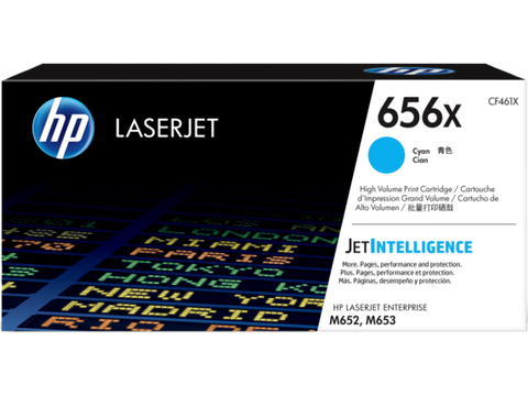 HP 656X (CF461X) Color LaserJet Enterprise M652 M653 High Yield Cyan Original LaserJet Toner Cartridge (22000 Yield)
