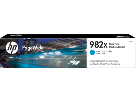 HP 982X (T0B27A) PageWide Enterprise Color 765dn MFP 780dn 785z High Yield Cyan Original PageWide Cartridge (16000 Yield)