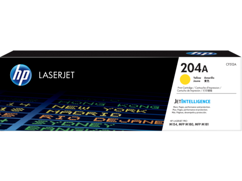 HP 204A (CF512A) Color LaserJet Pro MFP M180 Yellow Original LaserJet Toner Cartridge (900 Yield)