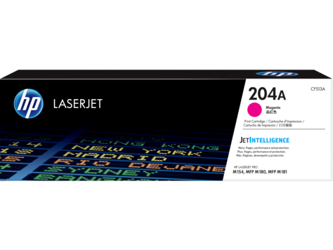 HP 204A (CF513A) Color LaserJet Pro MFP M180 Magenta Original LaserJet Toner Cartridge (900 Yield)