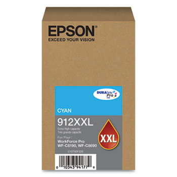 Epson (T912) WF-C8690 WF-C8190 DuraBrite Extra High Capacity Cyan Ink Cartridge