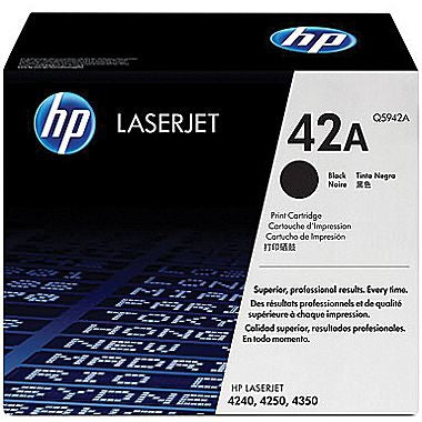HP 42A (Q5942A) LaserJet 4240 4250 4350 Black Original LaserJet Toner Cartridge (10000 Yield)