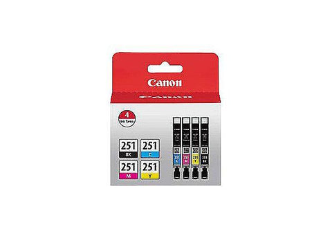 Canon (CLI-251) PIXMA iP7220 iP8720 iX6820 MG5420 MG5520 MG5620 MG6320 MG6420 MG6620 MG7120 MX922 C/M/Y/K Ink Combo Pack (Includes OEM# 6513B001 6514B001 6515B001 6516B001)