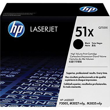 HP 51X (Q7551X) LaserJet M3027 MFP M3035 MFP P3005 High Yield Black Original LaserJet Toner Cartridge (13000 Yield)