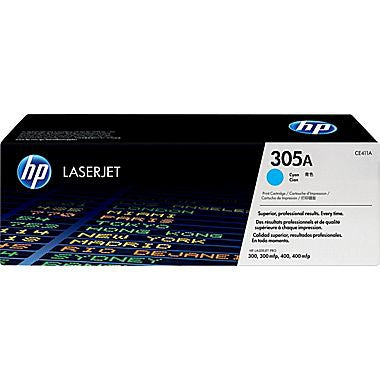 HP 305A (CE411A) Color LaserJet Pro 300 MFP M375nw Pro 400 M451 Pro 400 MFP M475 Cyan Original LaserJet Toner Cartridge (2600 Yield)