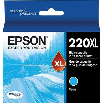 Epson 220XL, Cyan Ink Cartridge, High Capacity