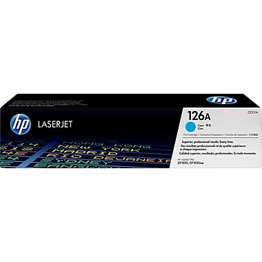 HP 126A (CE311A) Color LaserJet CP1020 CP1025nw MFP M175nw M275 Cyan Original LaserJet Toner Cartridge (1000 Yield)