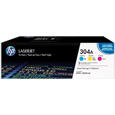 HP 304A (CF340A) Color LaserJet CM2320 MFP CP2025 3-Pack Cyan Magenta Yellow Original LaserJet Toner Cartridges (3 x 2800 Yield)