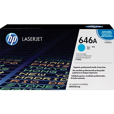 HP 646A (CF031A) Color LaserJet CM4540 MFP Cyan Original LaserJet Toner Cartridge (12500 Yield)