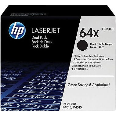 HP 64X (CC364XD) LaserJet P4015 P4515 2-Pack High Yield Black Original LaserJet Toner Cartridges (2 x 24000 Yield)