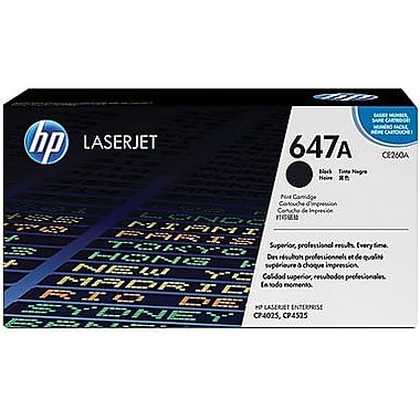 HP 647A (CE260A) Color LaserJet CM4540 CP4025 CP4525 Black Original LaserJet Toner Cartridge (8500 Yield)