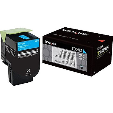 Lexmark (700H2) CS310 CS410 High Yield Cyan Toner Cartridge (3000 Yield)