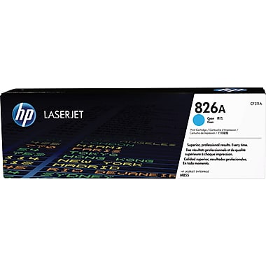 HP 826A (CF311A) Color LaserJet Enterprise M855 Cyan Original LaserJet Toner Cartridge (31500 Yield)