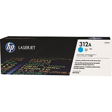 HP 312A (CF381A) Color LaserJet Pro MFP M476 Cyan Original LaserJet Toner Cartridge (2700 Yield)