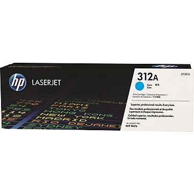 HP 312A (CF381A) Color LaserJet Pro MFP M476 Cyan Original LaserJet Toner Cartridge (2700 Yield)