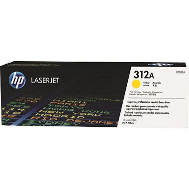 HP 312A (CF382A) Color LaserJet Pro MFP M476 Yellow Original LaserJet Toner Cartridge (2700 Yield)