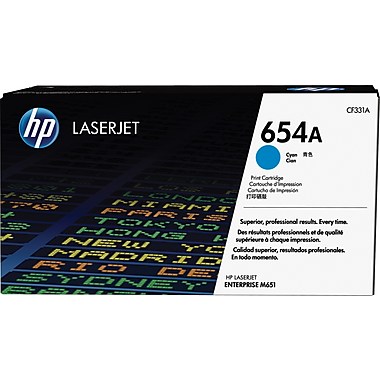 HP 654A (CF331A) LaserJet Enterprise M651 Cyan Original LaserJet Toner Cartridge (15000 Yield)