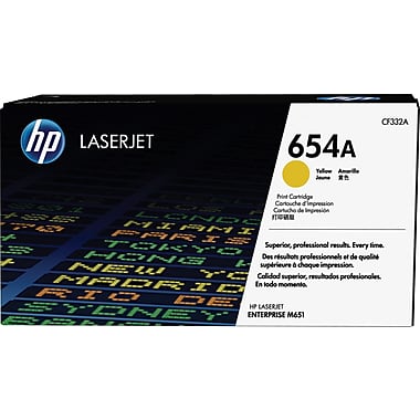 HP 654A (CF332A) LaserJet Enterprise M651 Yellow Original LaserJet Toner Cartridge (15000 Yield)