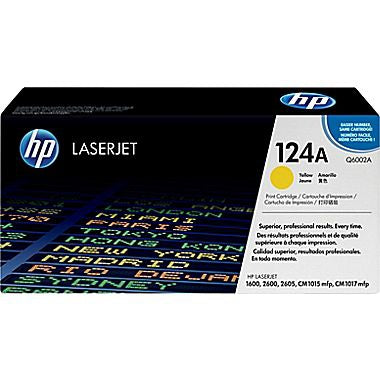 HP 124A (Q6002A) Yellow Original LaserJet Toner Cartridge (2000 Yield)