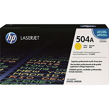 HP 504A (CE252A) Color LaserJet CM3530 MFP CP3525 Yellow Original LaserJet Toner Cartridge (7000 Yield)