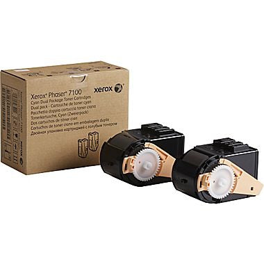 Xerox<sup>&reg;</sup> Cyan Toner Cartridge Dual Pack (2 Pack of OEM# 106R02599) (2 x 4500 Yield)